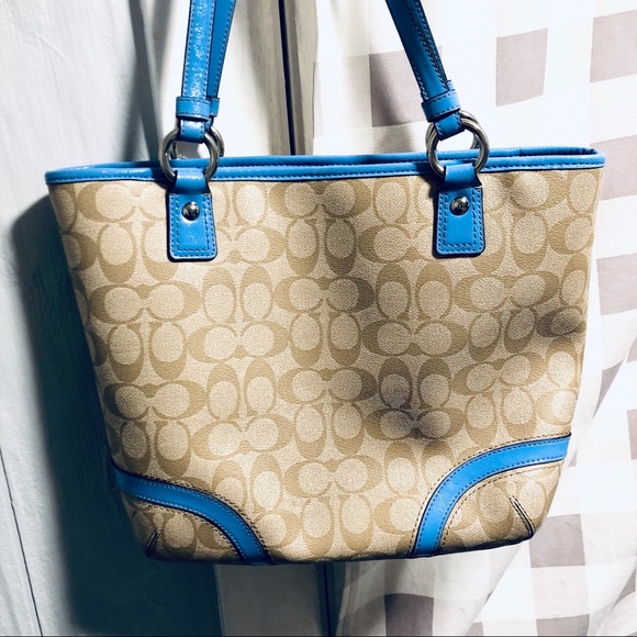 HP Best in bags Classic Coach Tote Authent w/blue - Picture 5 of 8